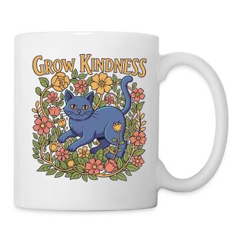 Couronne de fleurs bleues de chat Grow Kindness - Mug blanc - blanc - Droite