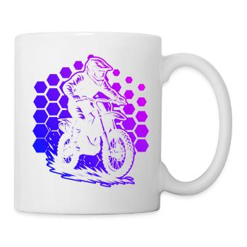 Motif amusant de motocross - Mug blanc - blanc - Droite