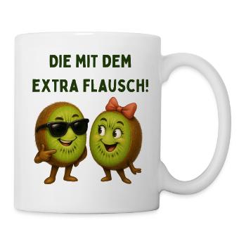 Kiwis mit extra Flausch - Tasse - Weiß - Rechts