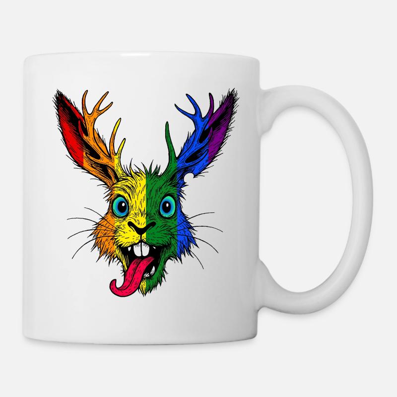 Regenbogen Raurackl - Tasse - Weiß