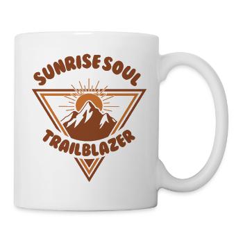 Harmonische Wanderung Berg Design Retro - Tasse - Weiß - Rechts