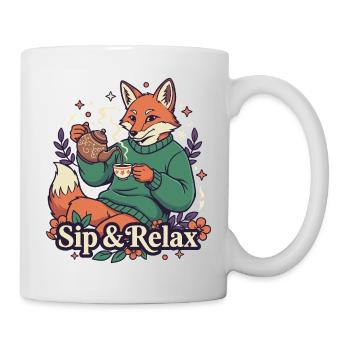 Fuchs tea time – enjoy peace and quiet - Mug - white - Right