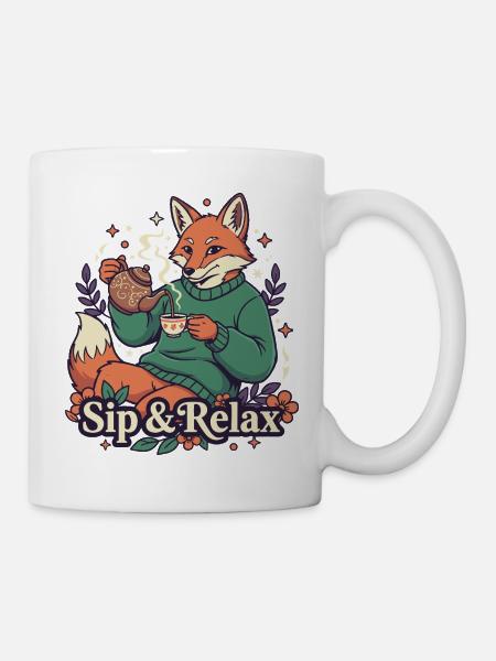 Fuchs Teezeit – Ruhe genießen - Tasse - Weiß