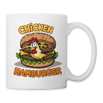 Chicken-Burger-Cartoon-Design - Tasse - Weiß - Rechts