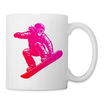 Klassisches Snowboard Motiv - Tasse - Weiß - Rechts