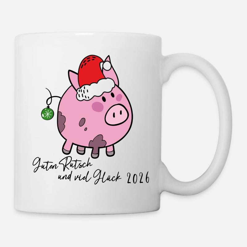 Glücksschwein Neujahr - Tasse - Weiß