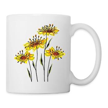 Blumen - Tasse - Weiß - Rechts