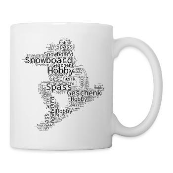 Minimalistisches Snowboard Motiv - Tasse - Weiß - Rechts