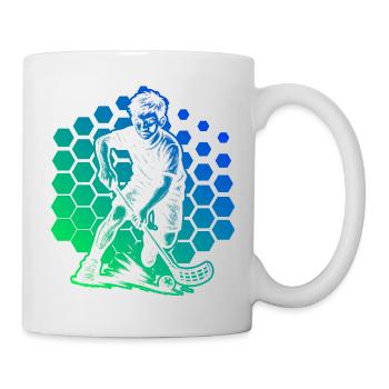 Kompaktes Floorball Design für Unihockey - Tasse - Weiß - Rechts