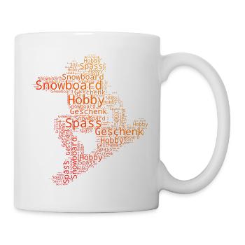 Message de snowboard clair - Mug blanc - blanc - Droite