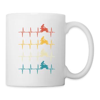 Quad Heartbeat Retro 4x4 ATV Quad Biker - Mug - white - Right