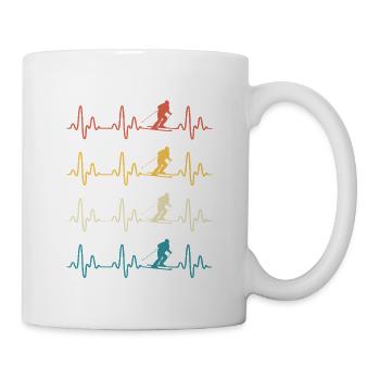 Ski rétro Heartbeat Skier - Mug blanc - blanc - Droite
