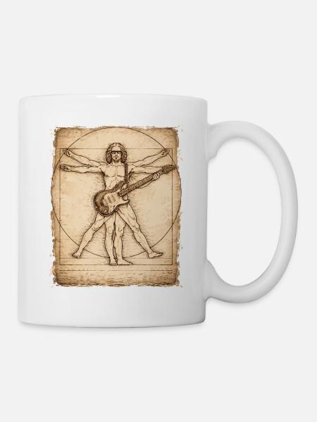 Vitruvian Rocker Gitarrist Design - Tasse - Weiß