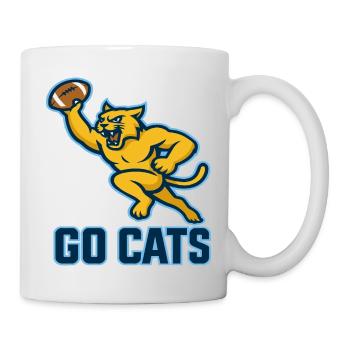 Go Cats Football Panther Maskottchen-Kunst - Tasse - Weiß - Rechts