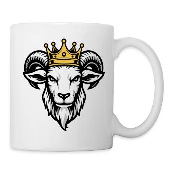 Königliche Ziegenkronen-Grafik - Tasse - Weiß - Rechts
