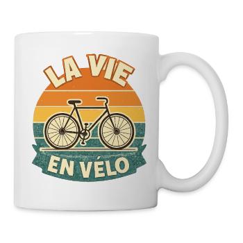 Retro T-Shirt La Vie En Vélo The Perfect Gift - Mug - white - Right