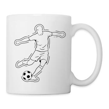 Fußball Dribbling Spieler Lauf Vektor - Tasse - Weiß - Rechts