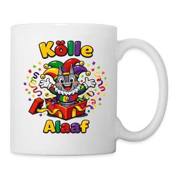 Clown drôle célèbre le carnaval à Cologne Alaaf - Mug blanc - blanc - Droite