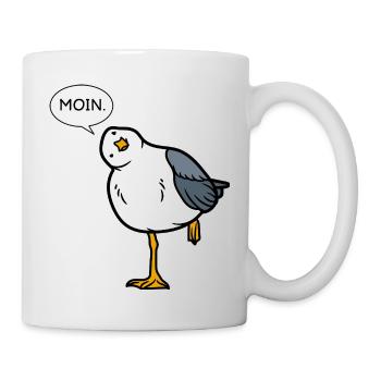 Moin Möwe – salutation nord-allemande avec humour - Mug blanc - blanc - Droite