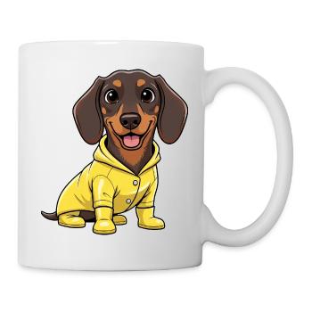 Cute Dachshund Dog Cartoon Friend For Life - Mug - white - Right