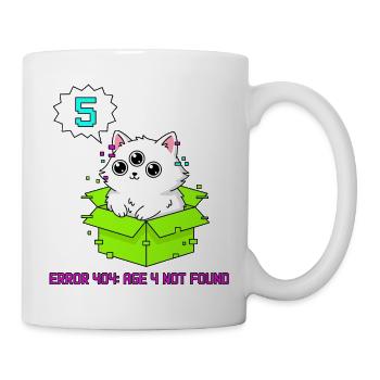 Erreur 404 Cat 5e anniversaire - Mug blanc - blanc - Droite