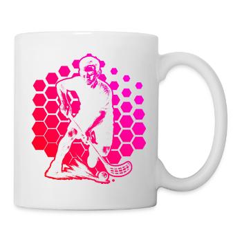 Kompaktes Floorball Design für Unihockey - Tasse - Weiß - Rechts