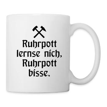 Ruhrpott lernse nich, Ruhrpott bisse. - Zollverein - Tasse - Weiß - Rechts