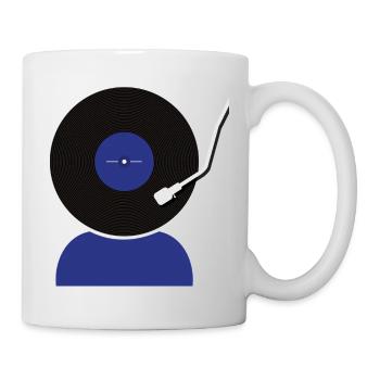 Schallplatten Kopf - Tasse - Weiß - Rechts