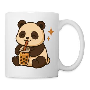 Panda mit Bubble Tea kawaii Panda - Tasse - Weiß - Rechts