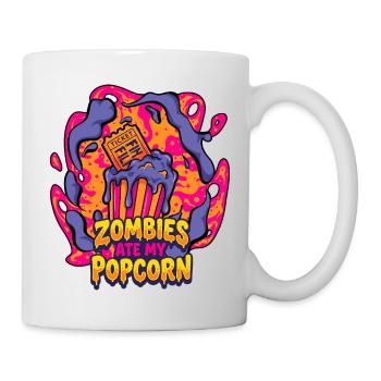 Zombies essen mein Popcorn - Tasse - Weiß - Rechts