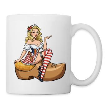 Holland-Pin-up in Verstopfung - Tasse - Weiß - Rechts