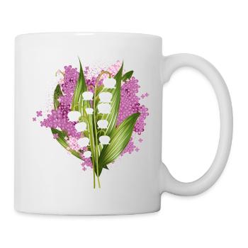 Maiglöckchen und Flieder als Frühlingsgruß - Tasse - Weiß - Rechts