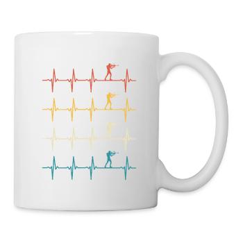Biathlon-Herzschlag-Retro-Biathlet - Tasse - Weiß - Rechts