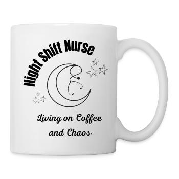 Infirmière de nuit - Café et stéthoscope chaos M - Mug blanc - blanc - Droite