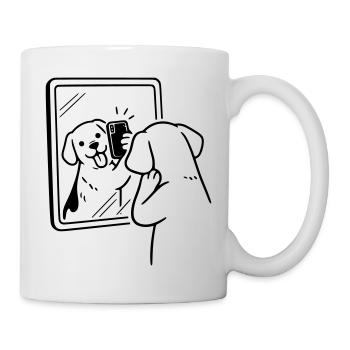 Chien Selfie Chien - Mug blanc - blanc - Droite