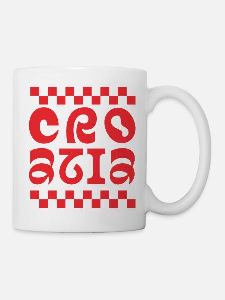 Kroatisches Retro-Schriftzeichen - Tasse - Weiß