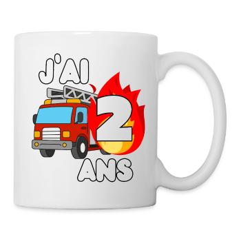 I'm 2 years old fire truck fun - Mug - white - Right