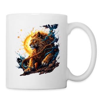 Tigre Élémentaire : Feu et Lune - Mug blanc - blanc - Droite