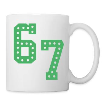6 7 – Trendy minimalist text design, - Mug - white - Right