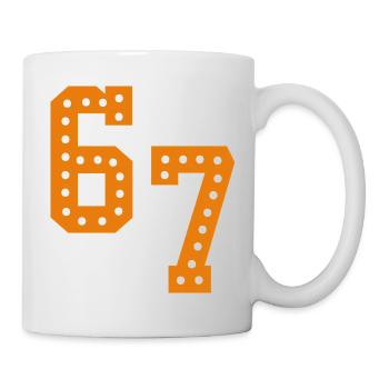 6 7 – Trendy minimalist text design, - Mug - white - Right