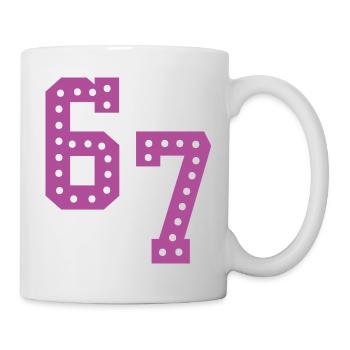 6 7 – Trendy minimalist text design, - Mug - white - Right