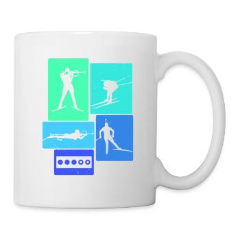Biathlon Retro Biathlete - Mug - white - Right