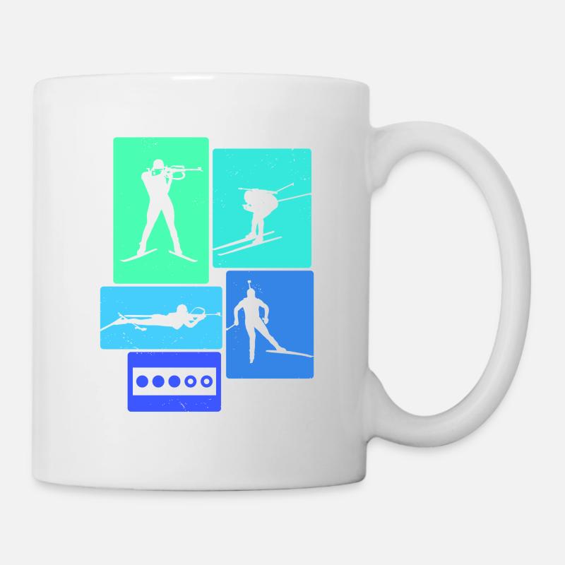 Biathlon Retro Biathlete - Mug - white