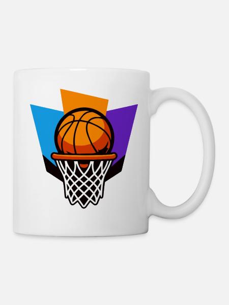 Basketballkorb-Grafik-Dunk-Design - Tasse - Weiß