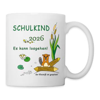 Schulbeginn 2026 Naturfreude - Tasse - Weiß - Rechts