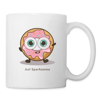 Auf Sparflamme – Lustiger Donut im Energiesparmodu - Tasse - Weiß - Rechts