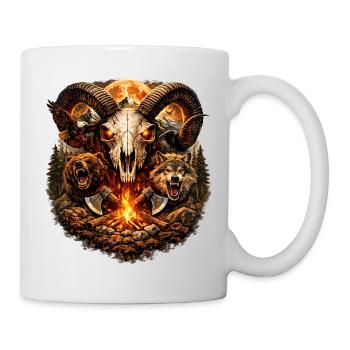 Firehorn Skull in Wolf Pack - Mug - white - Right