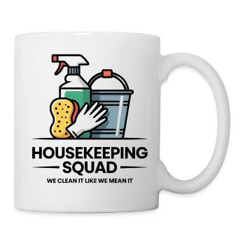 Lustiges Putzen Design - Tasse - Weiß - Rechts