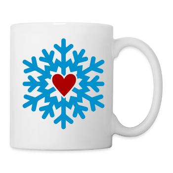 Winterherz Schneeflocke - Tasse - Weiß - Rechts