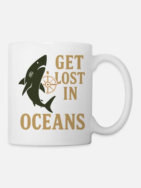 Perdez-vous dans les océans nautiques - Mug blanc - blanc